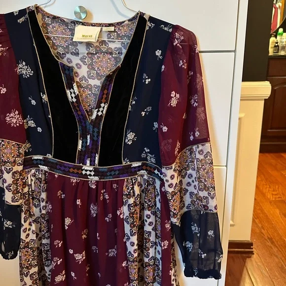 Anthropologie deep purple dress - Picture 1 of 4